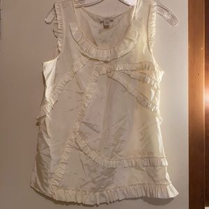 J Crew Silk Ruffle tank sz6